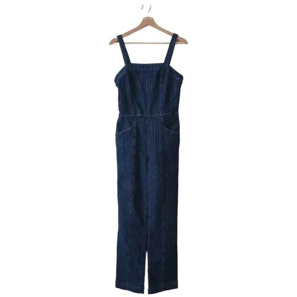 Adriano Goldschmied AG Denim Overalls Ribbed Jumpsuit Sz XS Chambray Calli - Picture 6 of 11